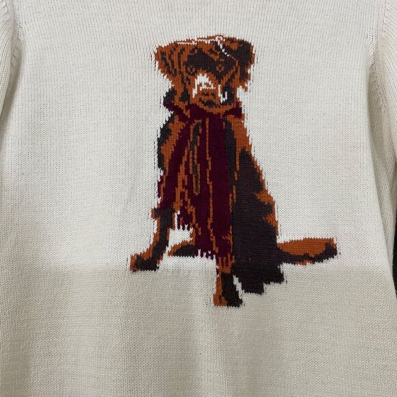 CREMIEUX sweater men's size XS Dog w scarf  Long sleeves cotton - Picture 2 of 13